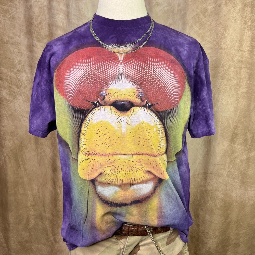 The Mountain Dragonfly Insect T-Shirt Graphic Tee Purple Tie Dye Multicolor Bug